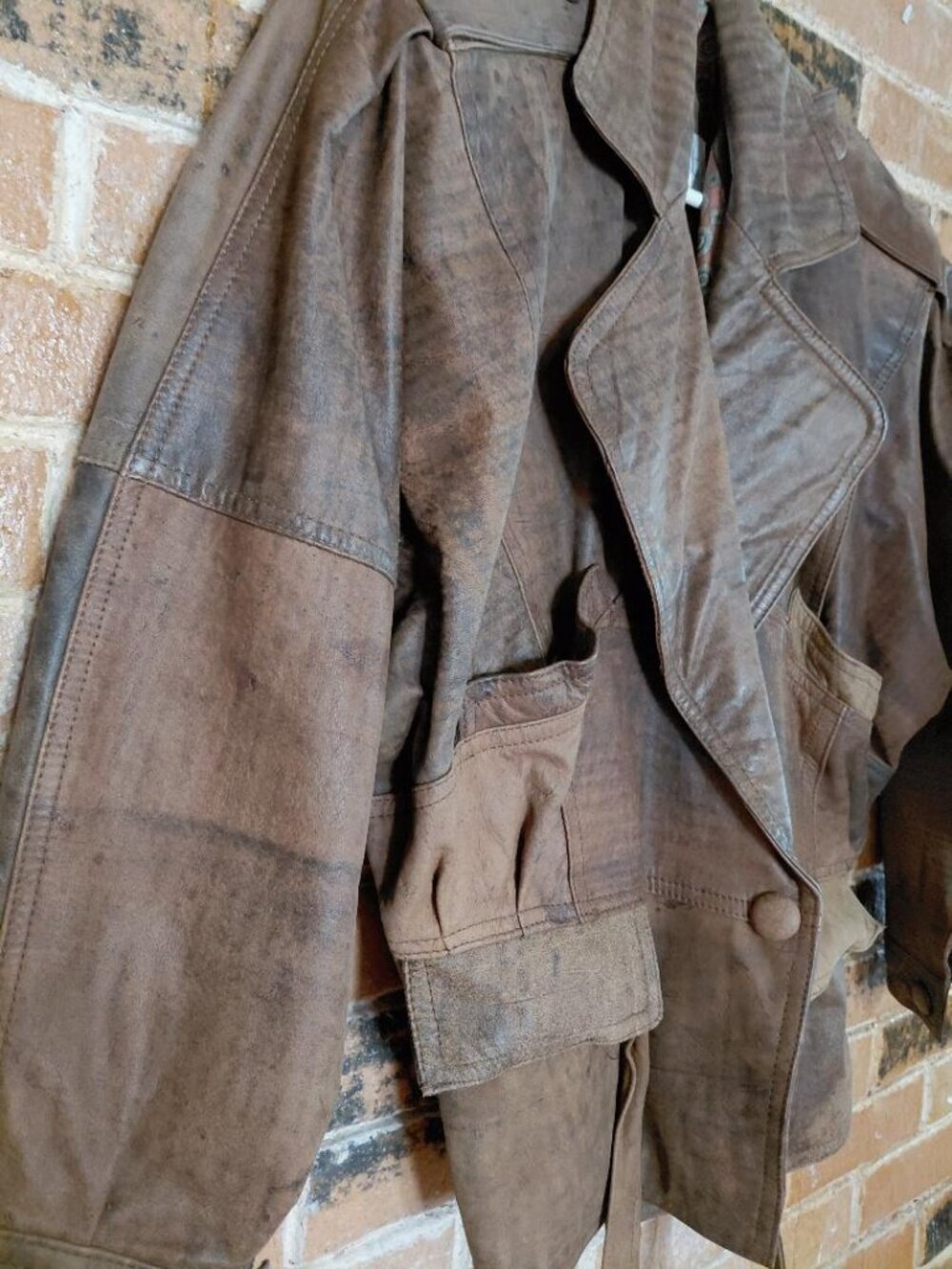Vintage Winlit Brown Distressed Leather Jacket - Picture 4 of 7